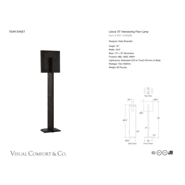 Kelly Wearstler by Visual Comfort Signature Lotura 72" Intersecting Floor Lamp in Museum Black Designer: Kelly Wearstler...