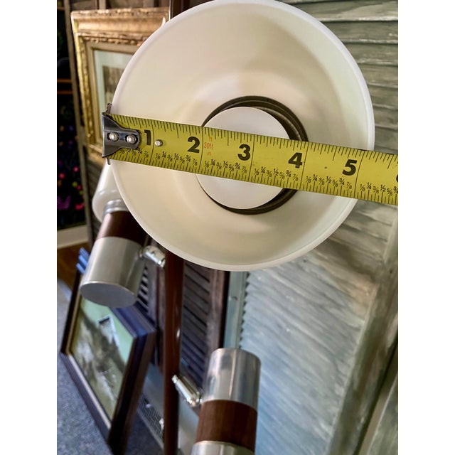 Lightolier Vintage 1960s Midcentury 3-Light Floor Lamp Attributed to Gerald Thurston for Lightolier ~ Silver and Brown Floor Lamp With 3-Way Switch For Sale - Image 4 of 14
