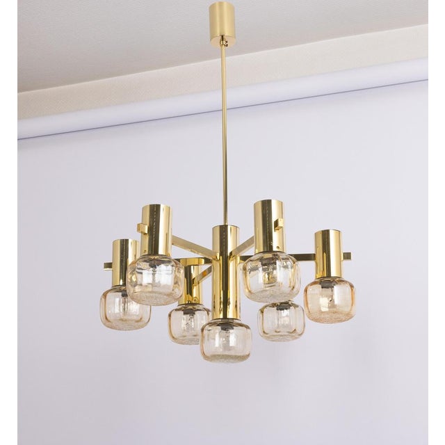 Gold Large Sciolari Brass Chandelier, Germany, 1960s For Sale - Image 8 of 12