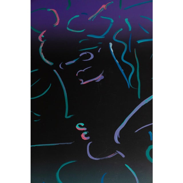 Pop Art Peter Max Midnight Profile Signed 1988 Serigraph on Paper 176/300 Modern Pop Art For Sale - Image 3 of 6