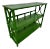 Mid-Century Green Rattan Etagere Bookcase Console - Newly Painted For Sale