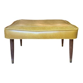 Vintage Mid-Century Modern Babcock-Phillips Vinyl Ottoman Footstool – Dated 1962 For Sale