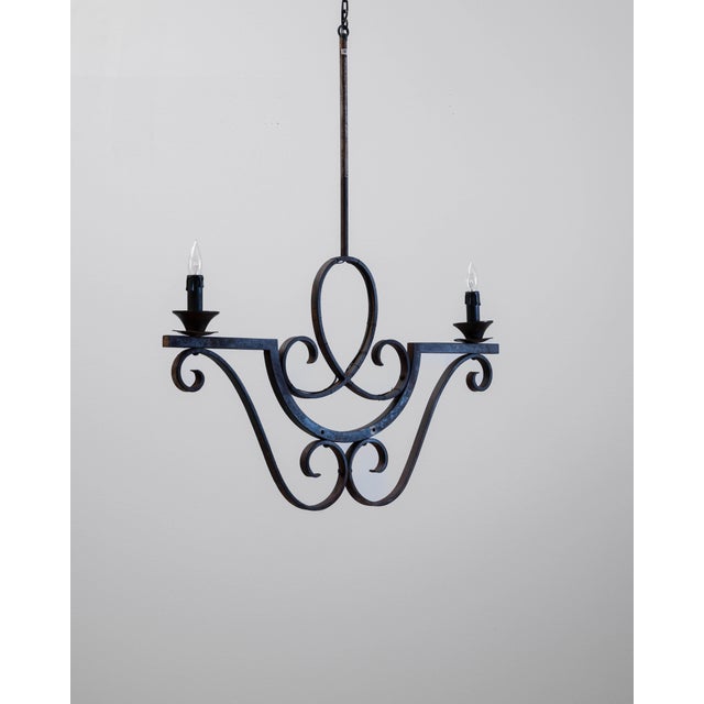 1900s French Metal Chandelier For Sale In Greensboro - Image 6 of 18
