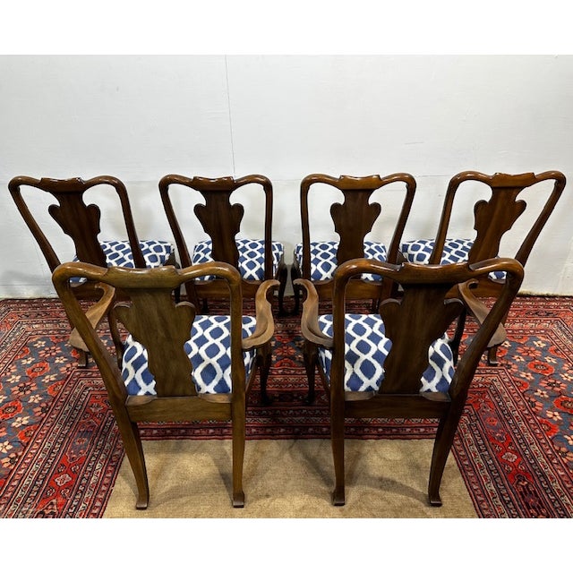 1960s Queen Anne Style Dining Chairs Styled After Baker- Set of 6 For Sale - Image 9 of 9