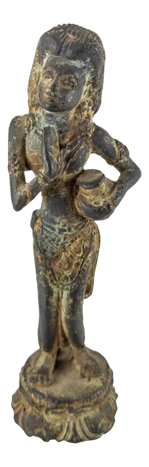 Late 19th Century South East Asian Bronze Standing Female Figure