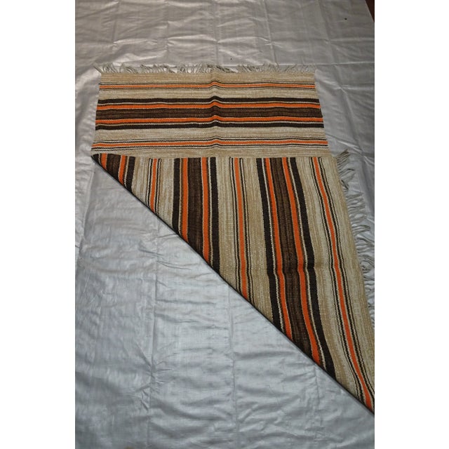 Rag Rug Swedish Mid Century Vinyl For Sale - Image 4 of 8