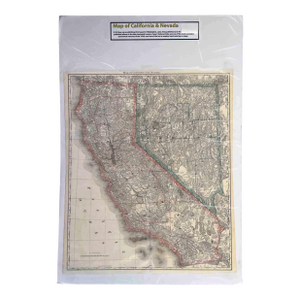 Antique 1870s g.w. Gray & Son Map of California & Nevada (32 X 20")"