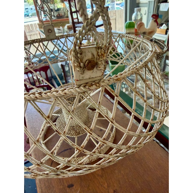 French Vintage French Wire Basket For Sale - Image 3 of 11