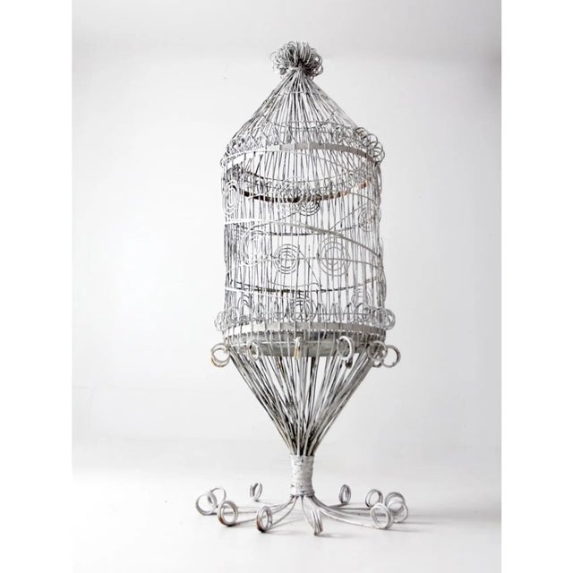 Antique Victorian XL White Birdcage For Sale - Image 10 of 12
