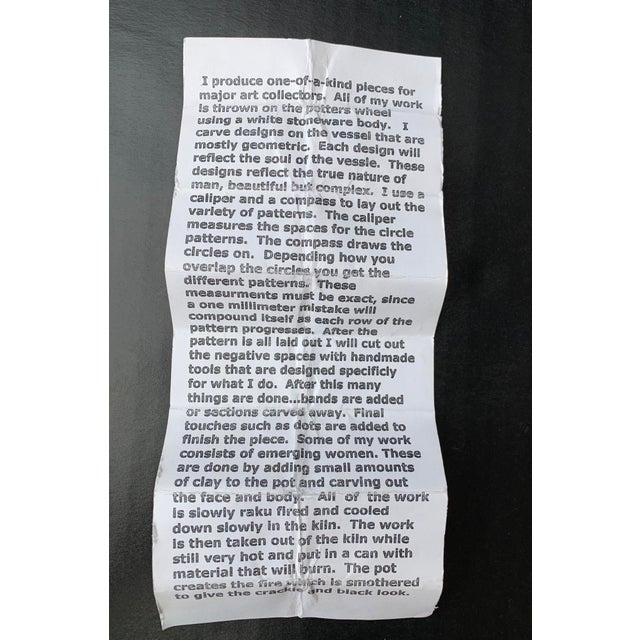 Asian Raku Pottery Wish Keeper by Jinsong Kim, Signed For Sale - Image 9 of 9