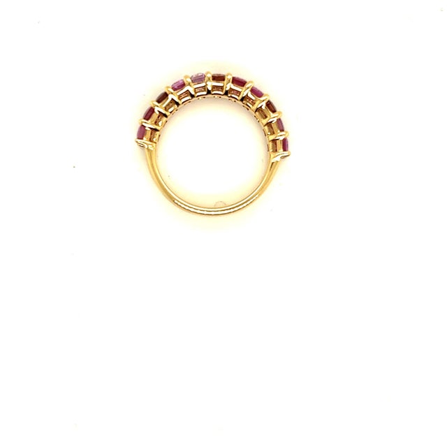 Natural Multi-Shade Sapphire Ring 14k Rose Gold 4.20 TCW Certified, Size 6.5 For Sale - Image 11 of 13