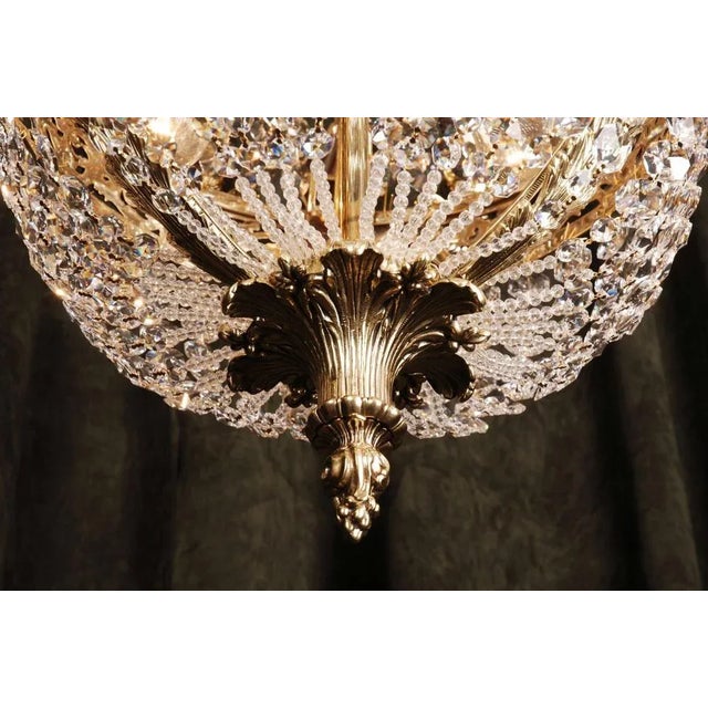 Gold 20th Century Biedermeier Basket Chandelier For Sale - Image 8 of 11