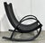 Modern Baker Modern Nero Finish Rattan and Woven Rawhide Rollick Rollick Rocking Chair For Sale - Image 3 of 8