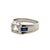 Mid 20th Century Antique Art Deco 18k Gold Diamond & Sapphire Ring, Size 9 For Sale - Image 5 of 9