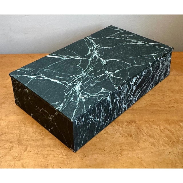 Early 21st Century Vintage Green Marble Box For Sale - Image 5 of 13