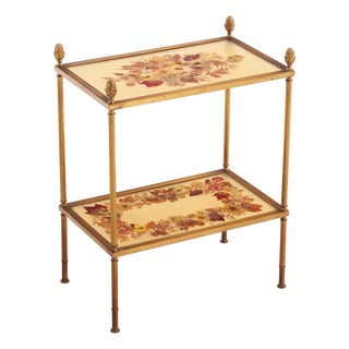 French Brass Two-Tier Occasional Table, C. 1945 For Sale