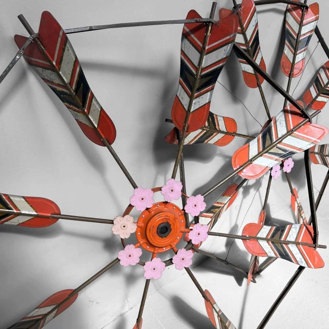 Vintage Spinning Wheels Koinobori Matsuri Wall Decoration, Japan, 1950s, Set of 2 For Sale - Image 12 of 18
