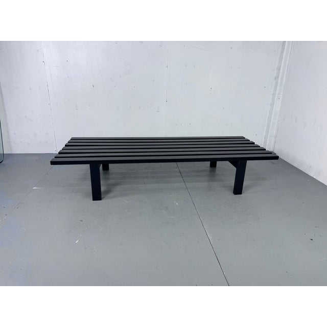 Black Mid-Century Modern Japandi Black Slat Bench Coffee Table by Martin Visser for T Spectrum, 1960s For Sale - Image 8 of 13