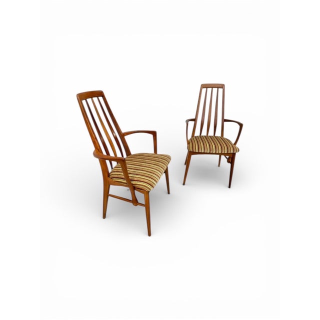 Mid-Century Modern Mid-Century Danish Modern Teak Koefoed "Eva" Arm Chairs - Set of 2 For Sale - Image 3 of 9