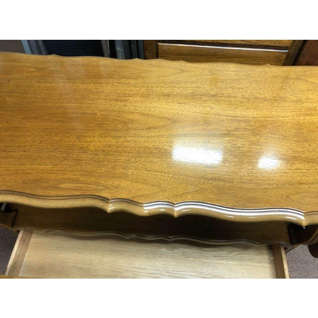 French Provincial Late 20th Century Thomasville French Provincial Style Walnut Drop-Leaf Server Table/ Bar Cart For Sale - Image 3 of 10