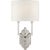 Thomas O'Brien for Visual Comfort Signature Silhouette Fretwork Sconce in Polished Nickel with Linen Shade For Sale