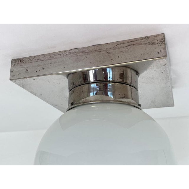 Bauhaus Chrome and Glass Ceiling Lamps, 1930s, Set of 2 For Sale - Image 6 of 9
