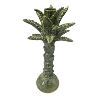 Handcrafted Moroccan Ceramic Palm Tree Candle Holder For Sale
