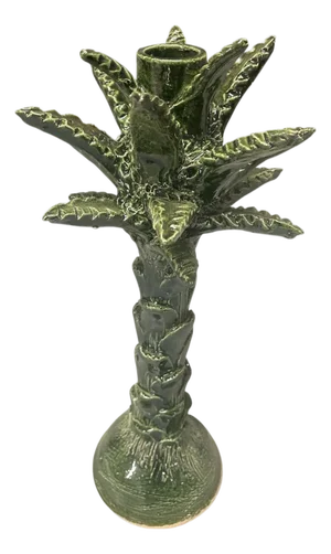 Handcrafted Moroccan Ceramic Palm Tree Candle Holder