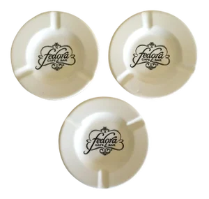 Vintage Mid Century " Fedora Cafe & Bar " Royal China Co. Ceramic Ashtrays - Set of 3