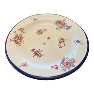 1988 Robert Steffy Louise Floral Enamelware Plate For Sale