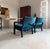 Pair Re-Upholstered Emerald Green Velvet Parsons Lounge Chairs Milo Baughman For Sale - Image 10 of 18