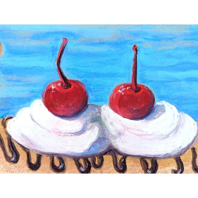 J. Watt Contemporary Colorful Realistic Pastel Still Life Drawing of Cherry Eclairs, 2004 For Sale - Image 9 of 10