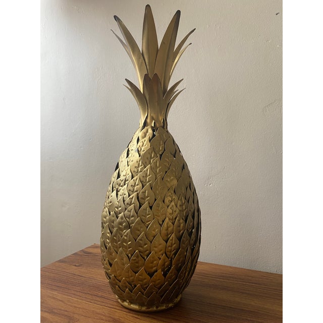 Vintage Gilt Metal Gold Tone Pineapple Sculpture For Sale - Image 12 of 12