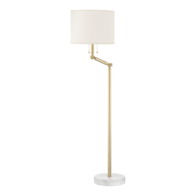 Hudson Valley Lighting Mark D. Sikes Essex 2-Light Floor Lamp, Aged Brass For Sale