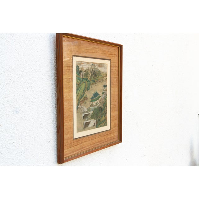 Wood Framed Antique Traditional, Architectural Painting For Sale - Image 7 of 10