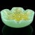 Barovier & Toso Vintage Barovier Toso Murano Light Green Gold Flecks Italian Art Deco Glass Decorative Flower Shape Bowl For Sale - Image 4 of 5