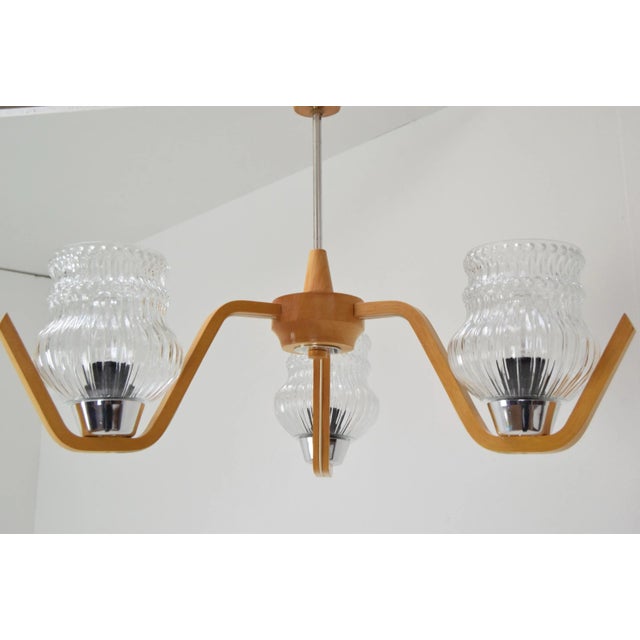 Mid-Century Ceiling Lamp from Drevo Humpolec, 1970s For Sale - Image 6 of 12