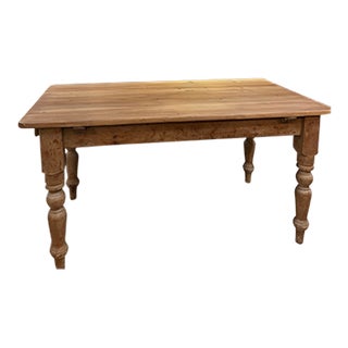 1970s Pine Table With Drawer on One End For Sale
