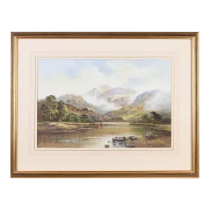 Pastel Drawing of Cattle in English Countryside by 20th Century British Artist, 1985 Circa
