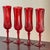 French Cristal d'Arques Ruby Red Cut Crystal Champagne Flutes -- Set of 4 For Sale - Image 17 of 17