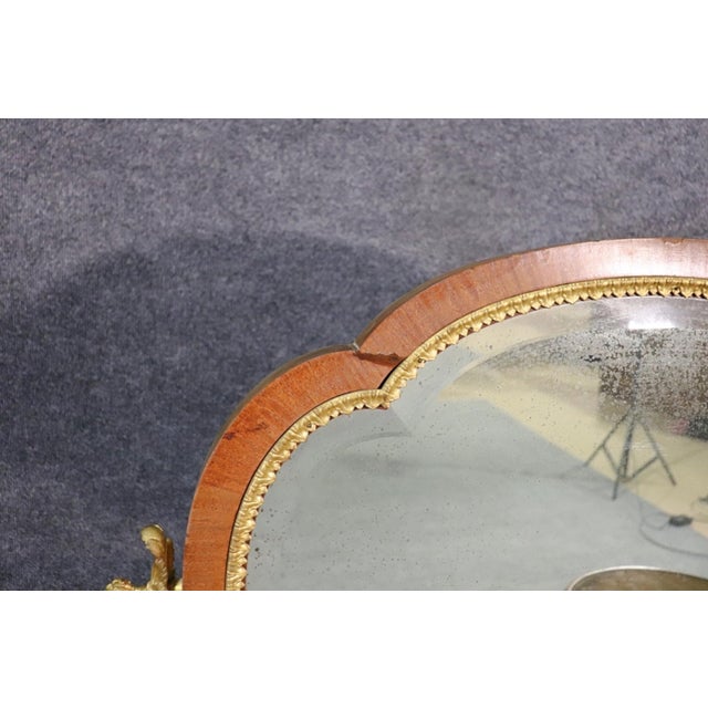 French Louis XV Style Vanity With Bronze Mirror & Frame Manner Maison Forest For Sale - Image 3 of 12