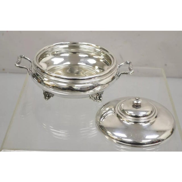 Metal Antique Victorian Silver Plated Covered Tureen "1907" Platter Dish by Rockford For Sale - Image 7 of 12