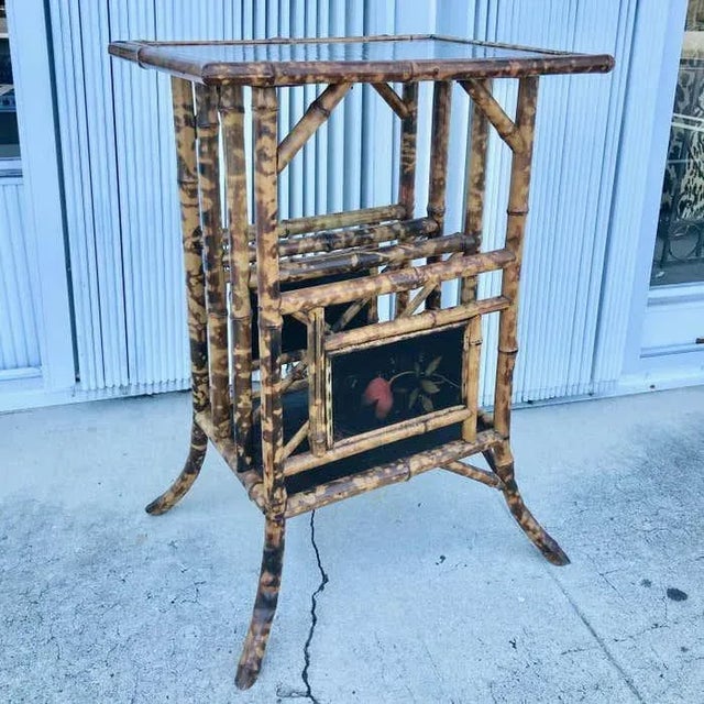 English 19th Century English " Tortoise Shell " Bamboo Side Table For Sale - Image 3 of 12