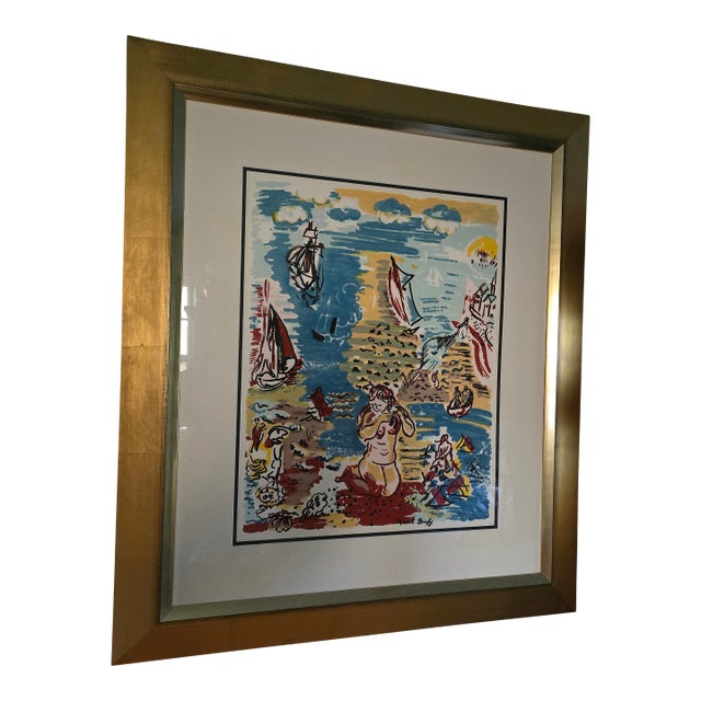 Mid Century Modern Raoul Dufy Style Lithograph For Sale