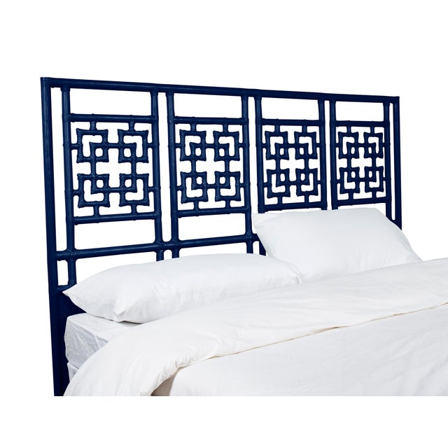 This headboard features classic Rattan design in a geometric pattern. Constructed of solid rattan and hand bound with...