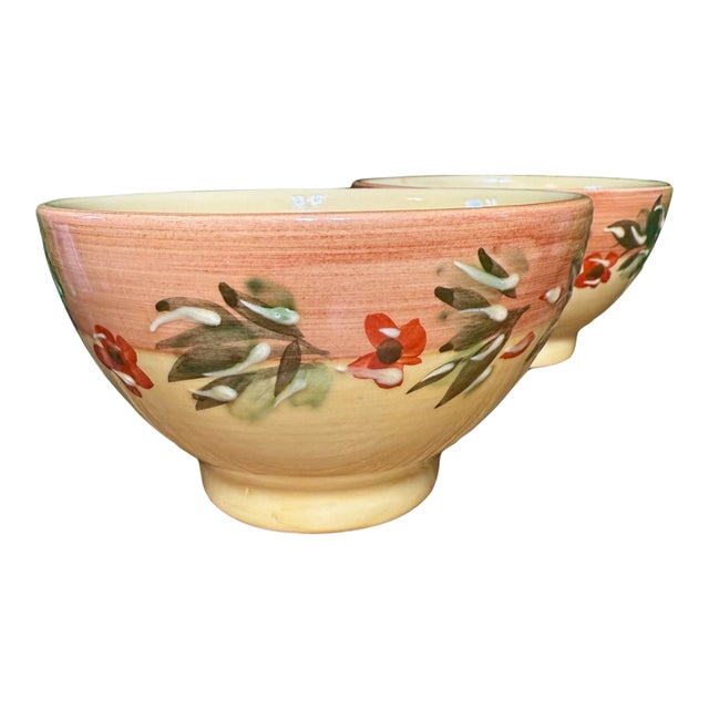 Vintage Hand-Painted French Ceramic Bowls For Sale