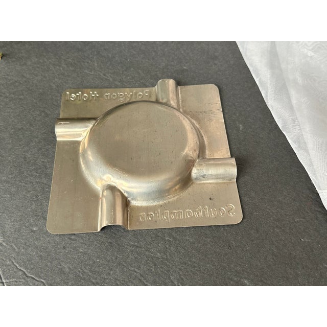 Art Deco Machine Age Chrome Hotel Ashtray For Sale - Image 9 of 12