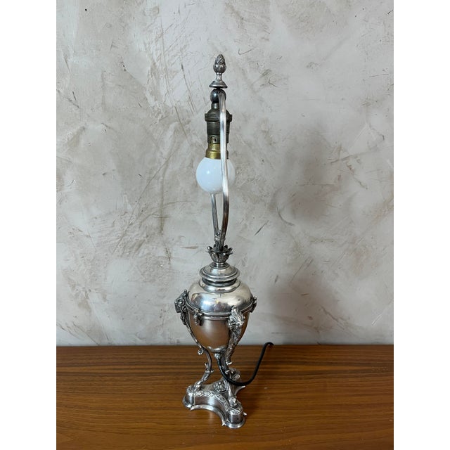 Silver Metal Lamp, 1890s For Sale - Image 4 of 18