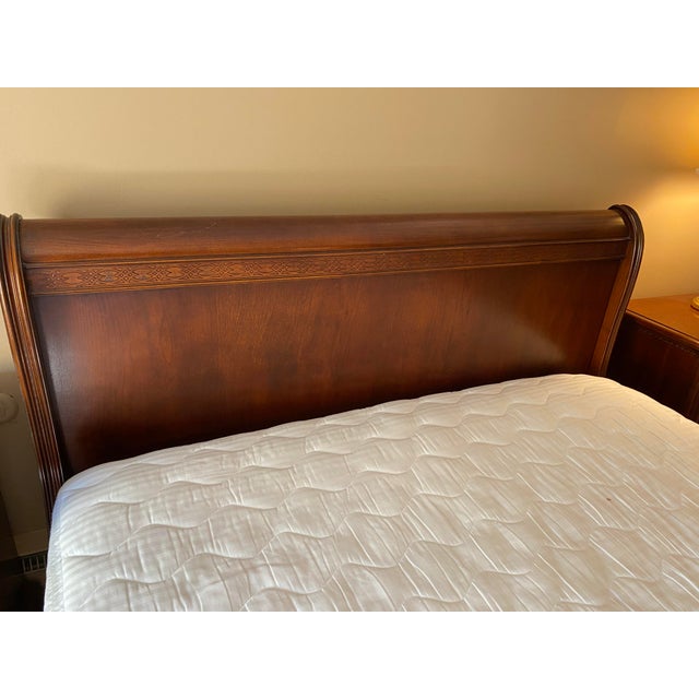 Vintage Lexington Cherry Queen Sleigh Bed Chairish