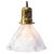 Vintage Glass and Brass Pendant Light from Holophane For Sale - Image 6 of 7